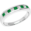 Picture of An elegant Round Brilliant Cut emerald & diamond eternity ring in 18ct white gold
