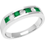 Picture of A stunning Round Brilliant Cut emerald & diamond eternity ring in 18ct white gold