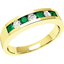 Picture of A stunning Round Brilliant Cut emerald & diamond eternity ring in 18ct yellow gold