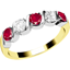 Picture of An elegant five stone ruby & diamond eternity ring in 18ct yellow & white gold
