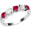 Picture of An elegant five stone ruby & diamond eternity ring in 18ct white gold