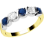 Picture of An elegant five stone sapphire & diamond eternity ring in 18ct yellow & white gold