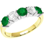 Picture of A classic five stone emerald & diamond eternity ring in 18ct yellow & white gold