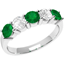 Picture of A classic five stone emerald & diamond eternity ring in 18ct white gold