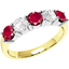 Picture of A classic five stone ruby & diamond eternity ring in 18ct yellow & white gold