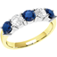 Picture of A classic five stone sapphire & diamond eternity ring in 18ct yellow & white gold