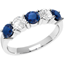 Picture of A classic five stone sapphire & diamond eternity ring in 18ct white gold