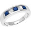 Picture of A stunning five stone sapphire & diamond eternity ring in 18ct white gold