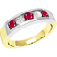 Picture of A stunning five stone ruby & diamond eternity ring in 18ct yellow & white gold
