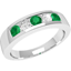 Picture of A beautiful Round Brilliant Cut emerald & diamond ring in 18ct white gold