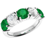 Picture of A stunning Round Brilliant Cut emerald & diamond ring in 18ct white gold