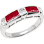 Picture of A striking Princess & Round Brilliant Cut ruby & diamond ring in 18ct white gold