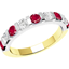 Picture of A stylish Round Brilliant Cut ruby & diamond eternity ring in 18ct yellow & white gold