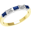 Picture of A stylish Baguette Cut sapphire & diamond eternity ring in 18ct yellow & white gold