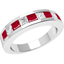 Picture of An elegant ruby & diamond eternity ring in 18ct white gold