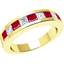 Picture of An elegant ruby & diamond eternity ring in 18ct yellow gold