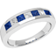 Picture of A stunning Princess Cut sapphire & diamond eternity ring in 18ct white gold