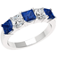 Picture of A stunning five stone Princess Cut sapphire & diamond eternity ring in 18ct white gold