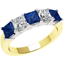 Picture of A stunning five stone Princess Cut sapphire & diamond eternity ring in 18ct yellow & white gold