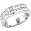 Picture of A classic double row diamond set ladies wedding ring in 18ct white gold