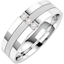Picture of A striking Round Brilliant Cut diamond set mens wedding ring in palladium