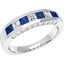 Picture of An elegant Princess Cut sapphire & diamond eternity ring in 18ct white gold