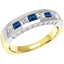 Picture of An elegant Princess Cut sapphire & diamond eternity ring in 18ct yellow & white gold