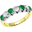 Picture of An elegant Round Brilliant Cut emerald & diamond eternity ring in 18ct yellow & white gold