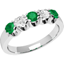 Picture of A luxurious Round Brilliant Cut emerald & diamond ring in 18ct white gold