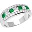 Picture of A stunning emerald & diamond cocktail ring in 18ct white gold