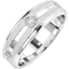 Picture of A stylish Round Brilliant Cut diamond set mens ring in palladium