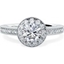 Picture of A stunning Round Brilliant Cut halo style diamond ring in platinum