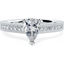 Picture of A beautiful Pear shaped diamond ring with shoulder stones in platinum