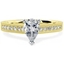 Picture of A beautiful Pear shaped diamond ring with shoulder stones in 18ct yellow & white gold