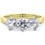 Picture of A classic Round Brilliant Cut three stone diamond ring in 18ct yellow & white gold