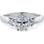 Picture of A stylish Oval Cut diamond ring with Pear shoulder stones in platinum