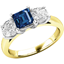 Picture of A stunning sapphire & diamond ring with shoulder stones in 18ct yellow & white gold