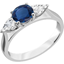 Picture of A classic sapphire & diamond three stone ring in 18ct white gold