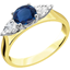 Picture of A classic sapphire & diamond three stone ring in 18ct yellow & white gold
