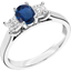 Picture of A stunning three stone sapphire & diamond ring in 18ct white gold
