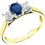 Picture of A stunning three stone sapphire & diamond ring in 18ct yellow & white gold