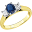Picture of A timeless three stone sapphire & diamond ring in 18ct yellow & white gold