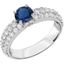 Picture of An elegant sapphire ring with diamond shoulder stones in 18ct white gold