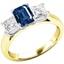 Picture of An elegant three stone sapphire & diamond ring in 18ct yellow & white gold