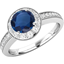Picture of An elegant sapphire & diamond cluster style ring in 18ct white gold
