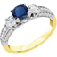 Picture of A luxurious sapphire & diamond ring with shoulder stones in 18ct yellow & white gold