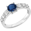 Picture of A stunning sapphire ring with diamond shoulder stones in 18ct white gold