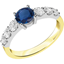 Picture of A stunning sapphire ring with diamond shoulder stones in 18ct yellow & white gold