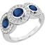 Picture of A stunning Round Brilliant Cut sapphire & diamond cocktail ring in 18ct white gold