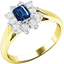 Picture of An elegant sapphire & diamond cluster style ring in 18ct yellow & white gold